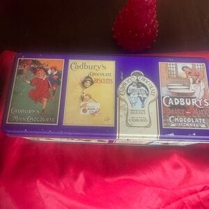 Chocolate Biscuit Tin - Purple and Red